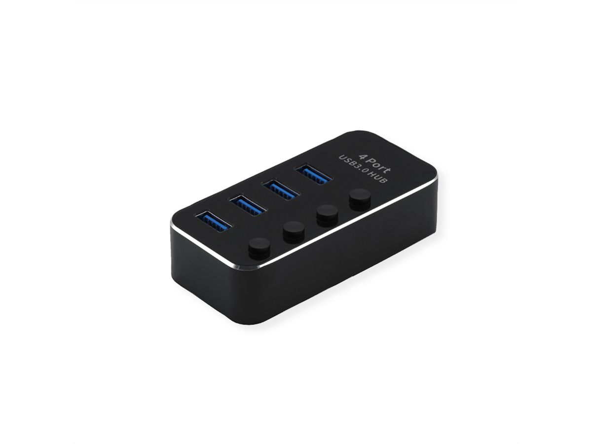 ROLINE Hub Notebook USB 3.2 Gen 1, 4 ports, noir