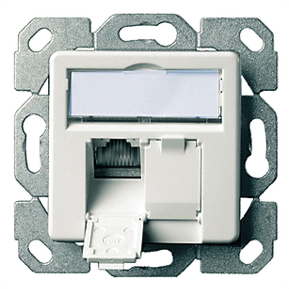TELEGÄRTNER Embase AMJ45 2x RJ45 Cat.6/Classe E blanc alpin, (A+B+C)