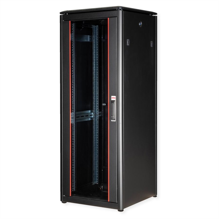 ROLINE 19" Baie réseau Pro 32U, 600x600 LxP Porte verre noir