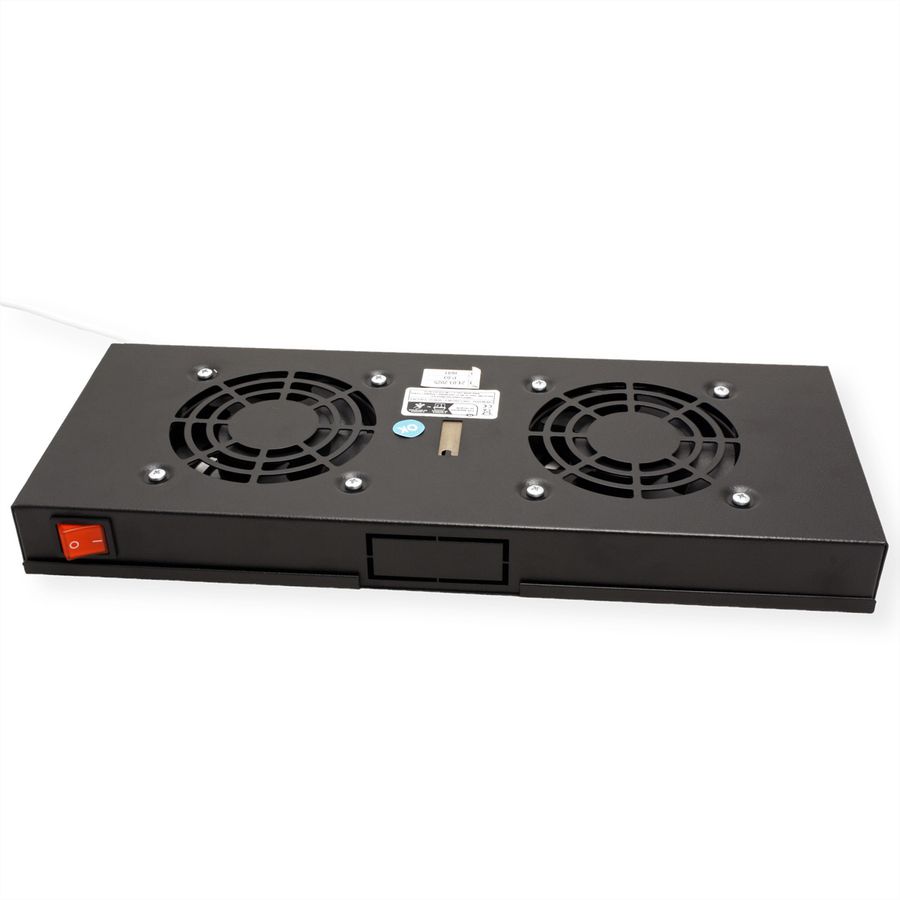 ROLINE 19" Unité de ventilation, 2 ventilateurs, thermostat, noire