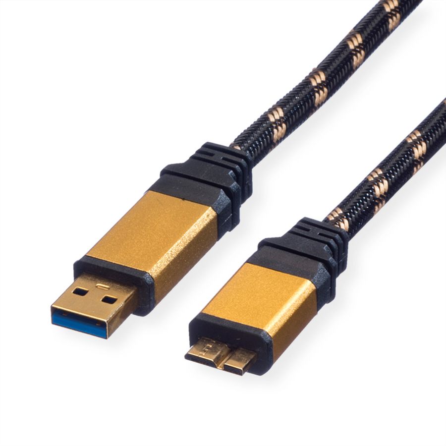 ROLINE GOLD Câble USB 3.2 Gen 1, type A-Micro B, M/M, 2 m