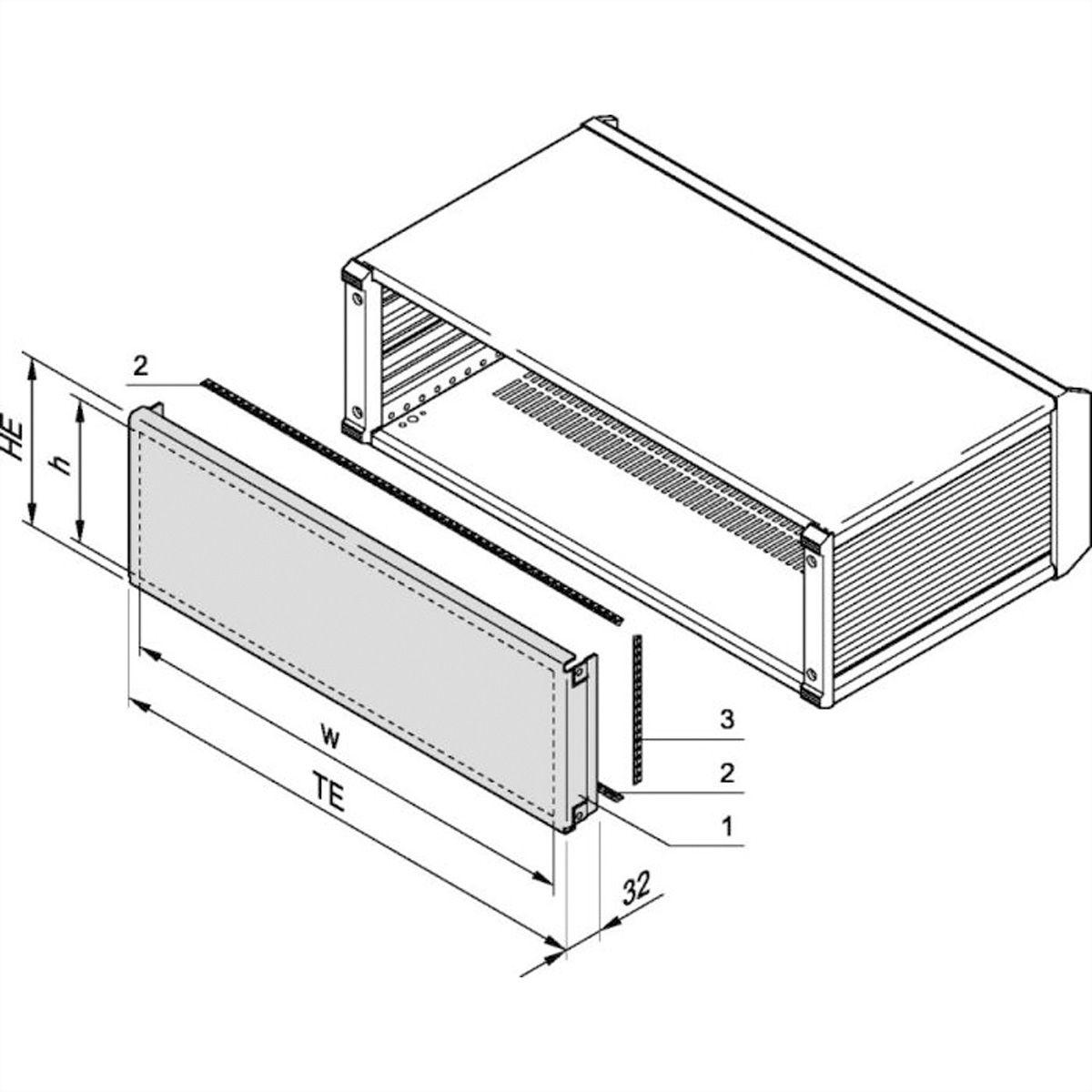 SCHROFF PropacPRO EMC Rear Panel, Full Width, 4 U, 42 HP