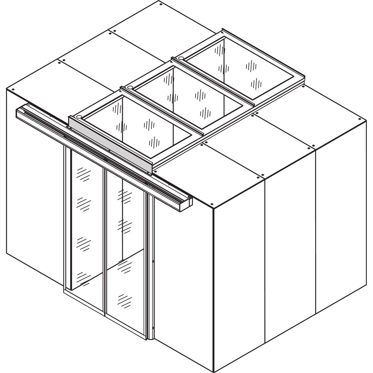 Panneau d'adaptation de porte pour le confinement d'allée SCHROFF, 80H, RAL 7021