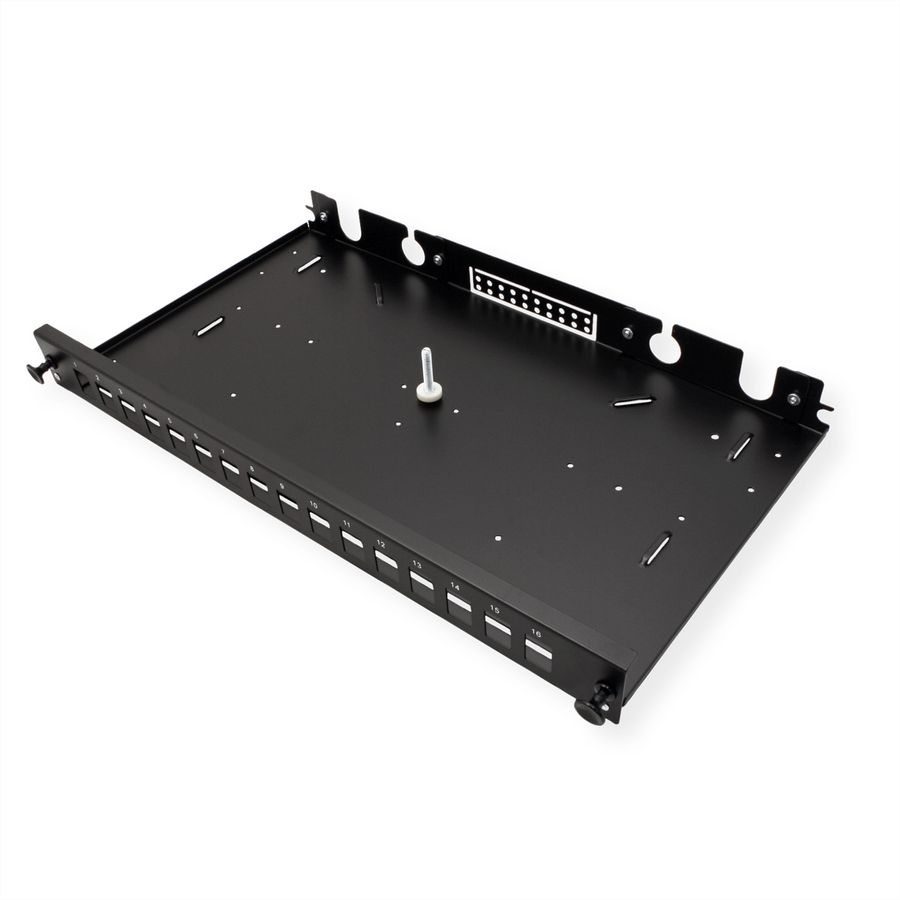 ROLINE Panneau FO 19" vide, 1U, 16 ports, pour Keystones FO, noir