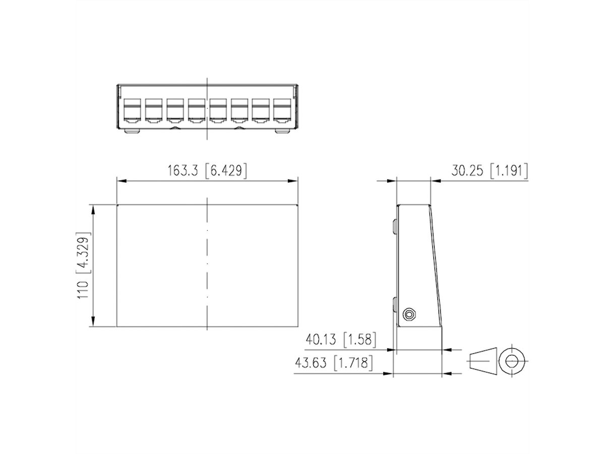 METZ CONNECT Modul boîtier en saillie 8 ports blanc pur, non équipé