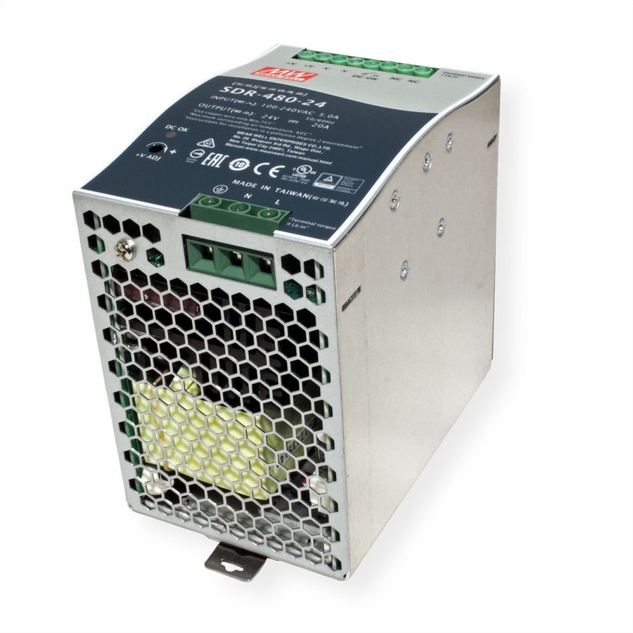 Mean Well SDR-480-24 Alimentation Glissières DIN 480W 24V DC