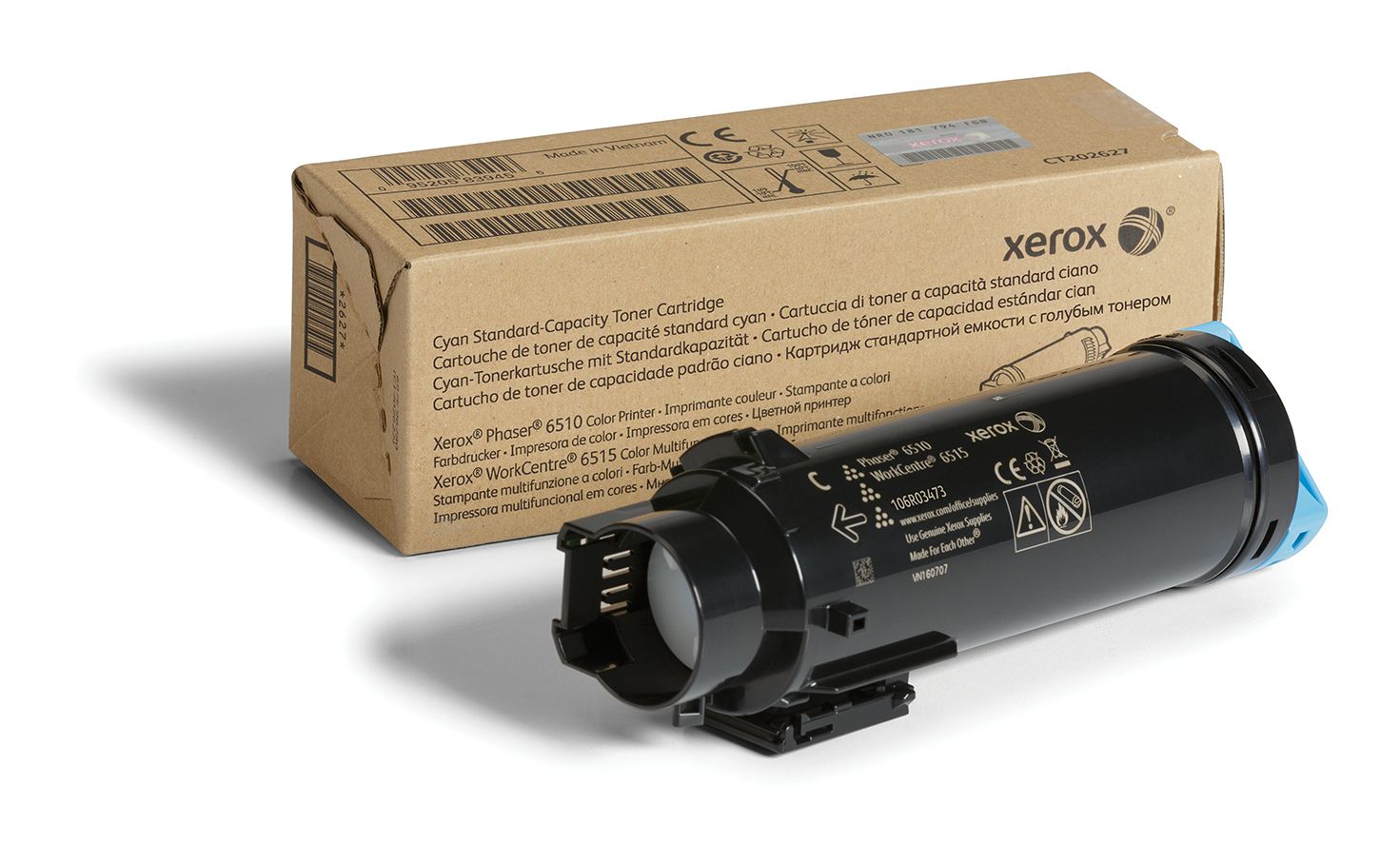 Xerox Cartouche de toner Cyan de Capacité standard Phaser® 6510, WorkCentre® 6515 (1000 pages) - 106R03473