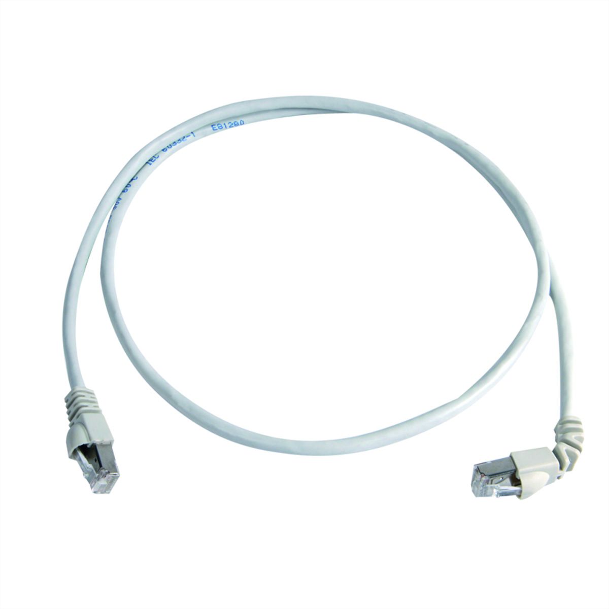TELEGÄRTNER Cordon S/FTP Cat.6A (ISO/IEC), MP8 FS500, LSZH, 1x90°, 1:1 , blanc, 2 m