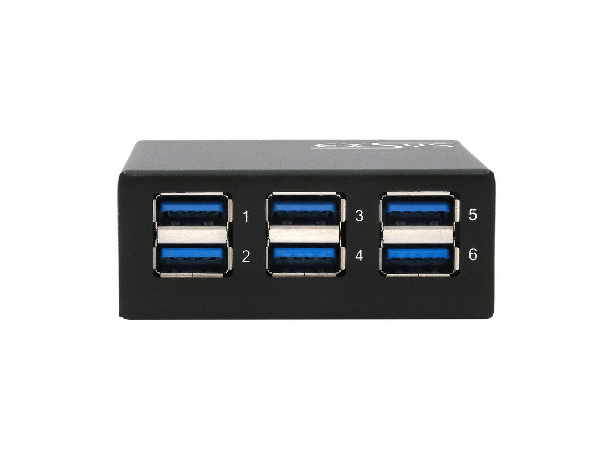 EXSYS EX-11246HMS Hub métallique USB 3.2 Gen 1 à 6 ports