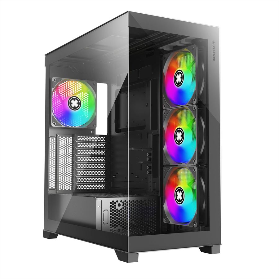 XILENCE Xilent Gleam X818.ARGB Gaming ATX PC noir, Tour RGB ATX Midi