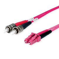 TELEGÄRTNER Câble adaptateur duplex 50/125 OM4, 2x ST, 1x LC Duplex, violet, 1 m
