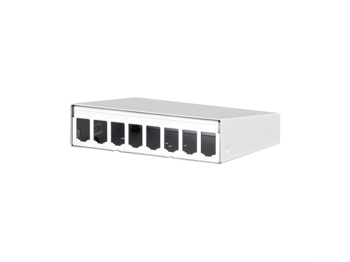METZ CONNECT Modul boîtier en saillie 8 ports blanc pur, non équipé