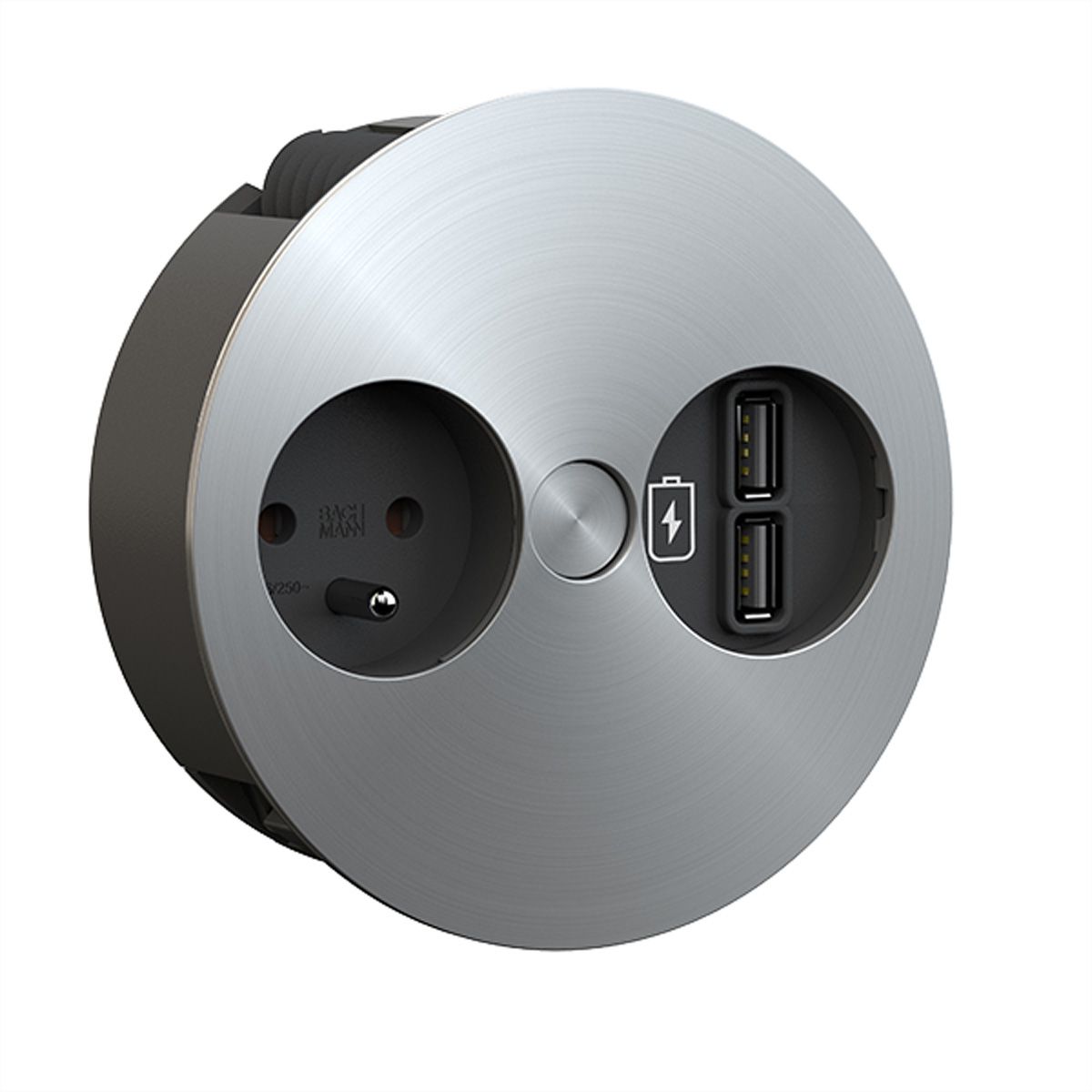 BACHMANN TWIST Prise 1x UTE, chargeur USB, 2 m