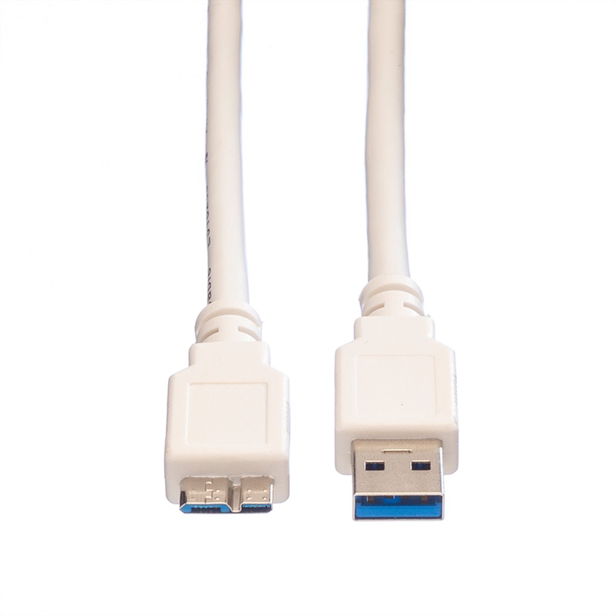 VALUE Câble USB 3.2 Gen 1, A M - Micro B M, blanc, 2 m