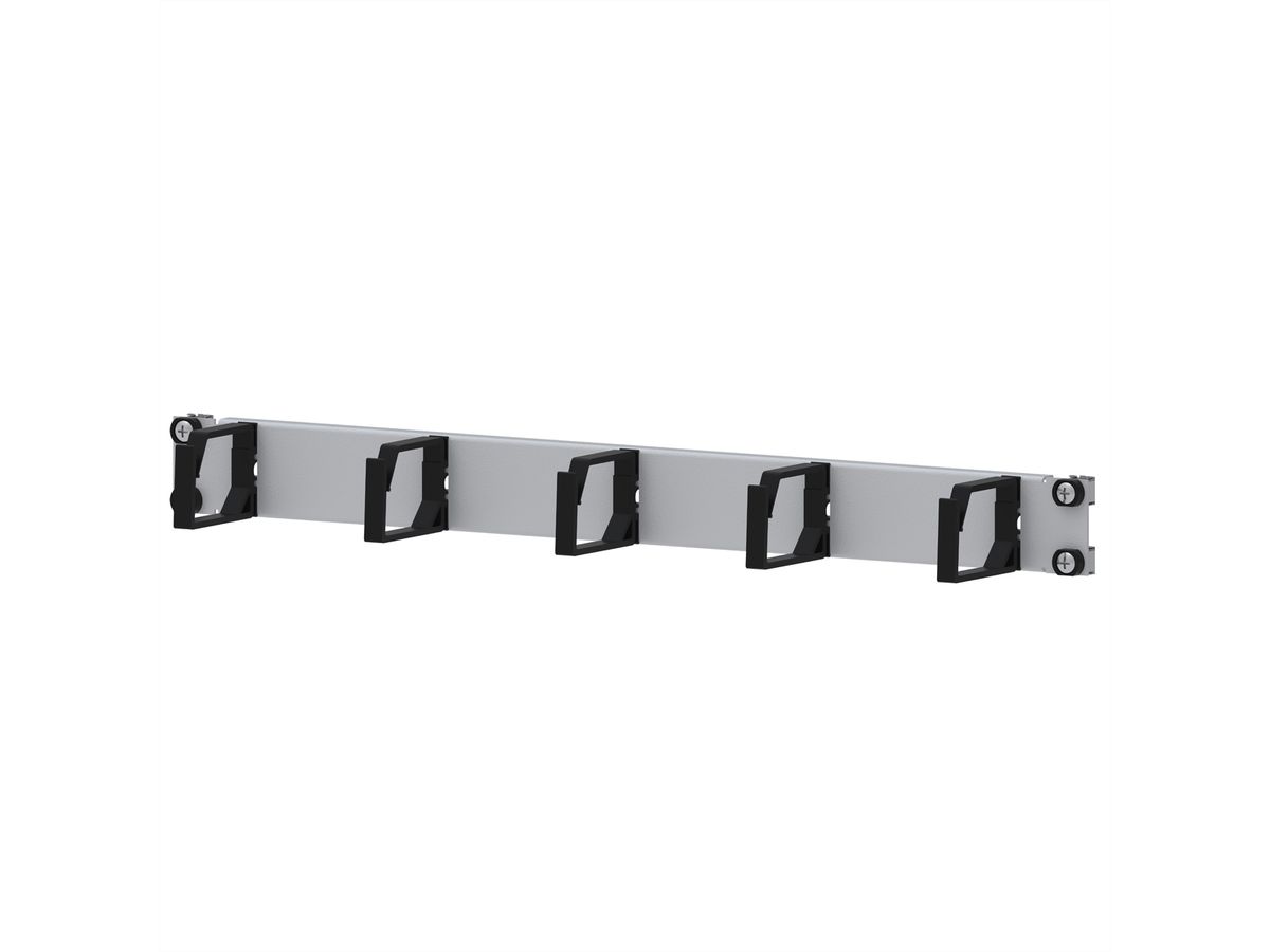 Passe-câbles 19" 1 UH avec 5 arceaux en plastique gris
