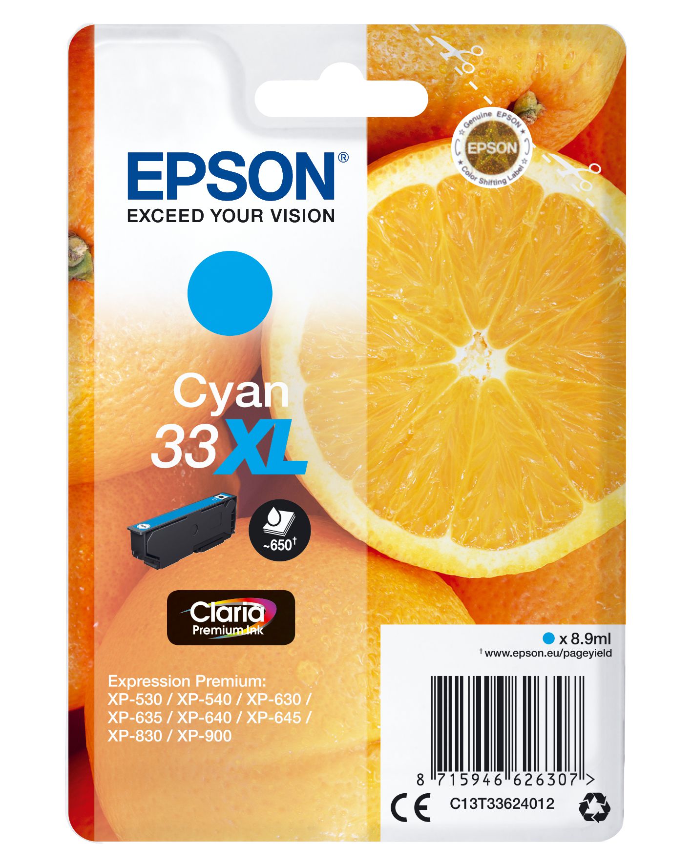 Epson Oranges Cartouche " " - Encre Claria Premium C (XL)