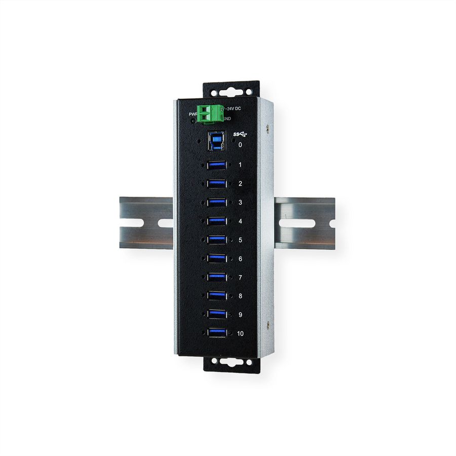 EXSYS EX-1110HMVS-WT Hub USB 3.2 Gen1 à 10 ports, protection de surtension