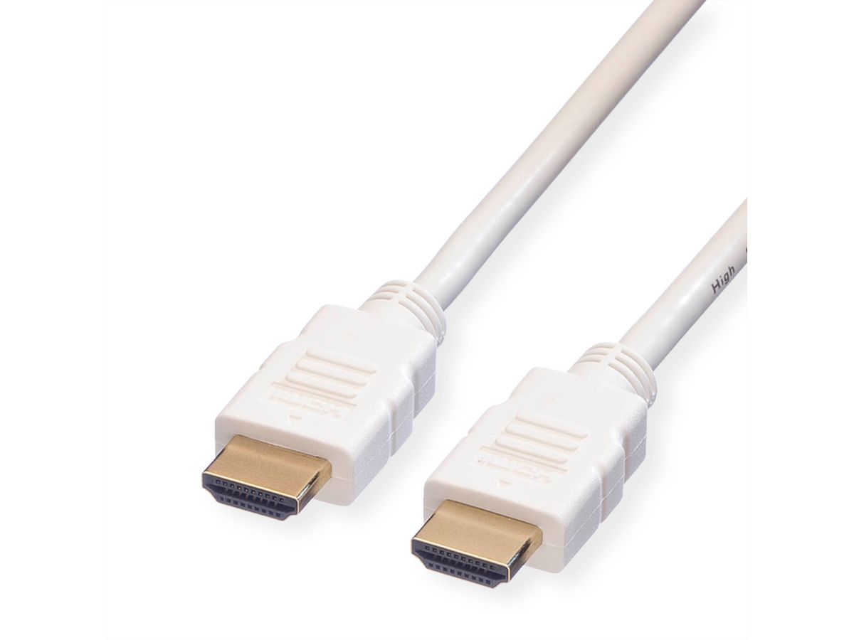 ROLINE Câble HDMI High Speed avec Ethernet, blanc, 2 m