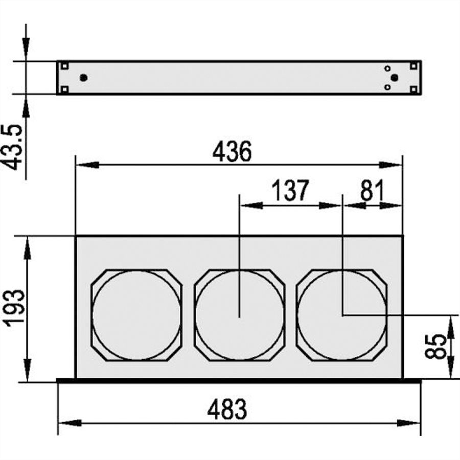 Unité de ventilation 19" SCHROFF, 1 U, 3 ventilateurs, 115 VAC