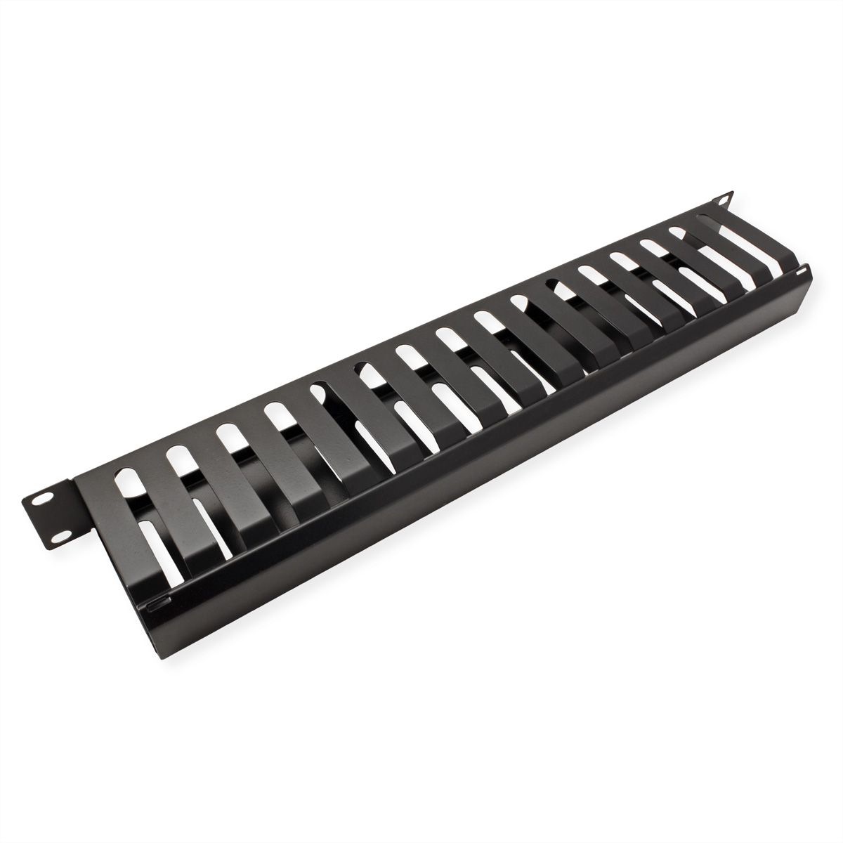 VALUE Plaque avant 19" de 1U avec canal de rangement de 40 x 80 mm, noir