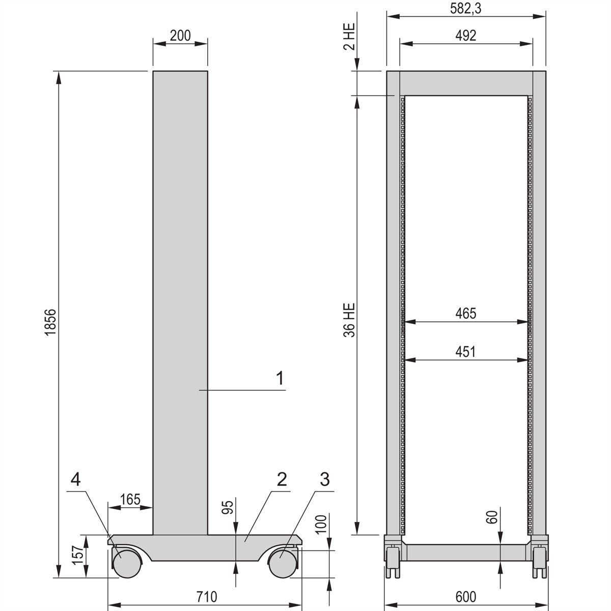 SCHROFF 19" Labrack Mobile