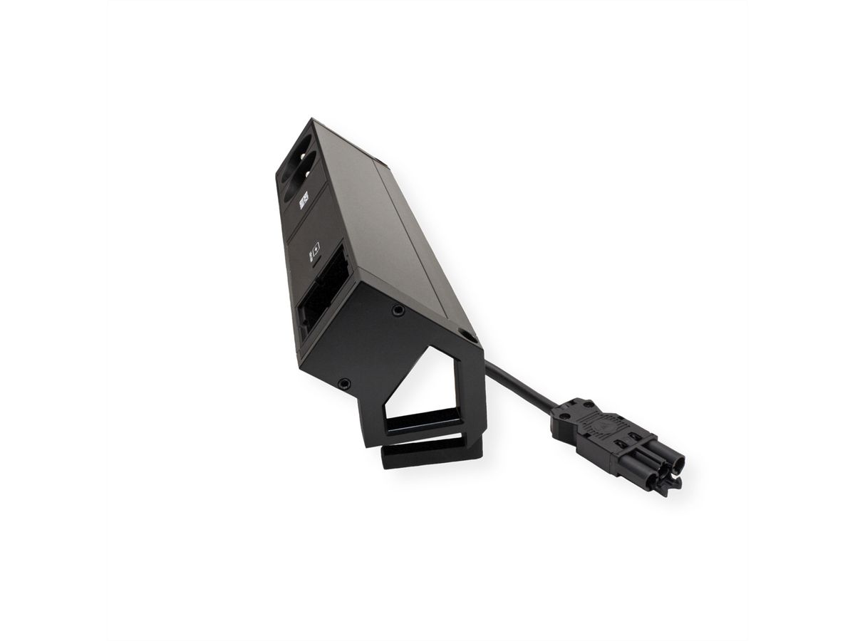 BACHMANN DESK2 2xUTE 1xUSB C 60W 1xCM 0,2m GST18 RAL9005