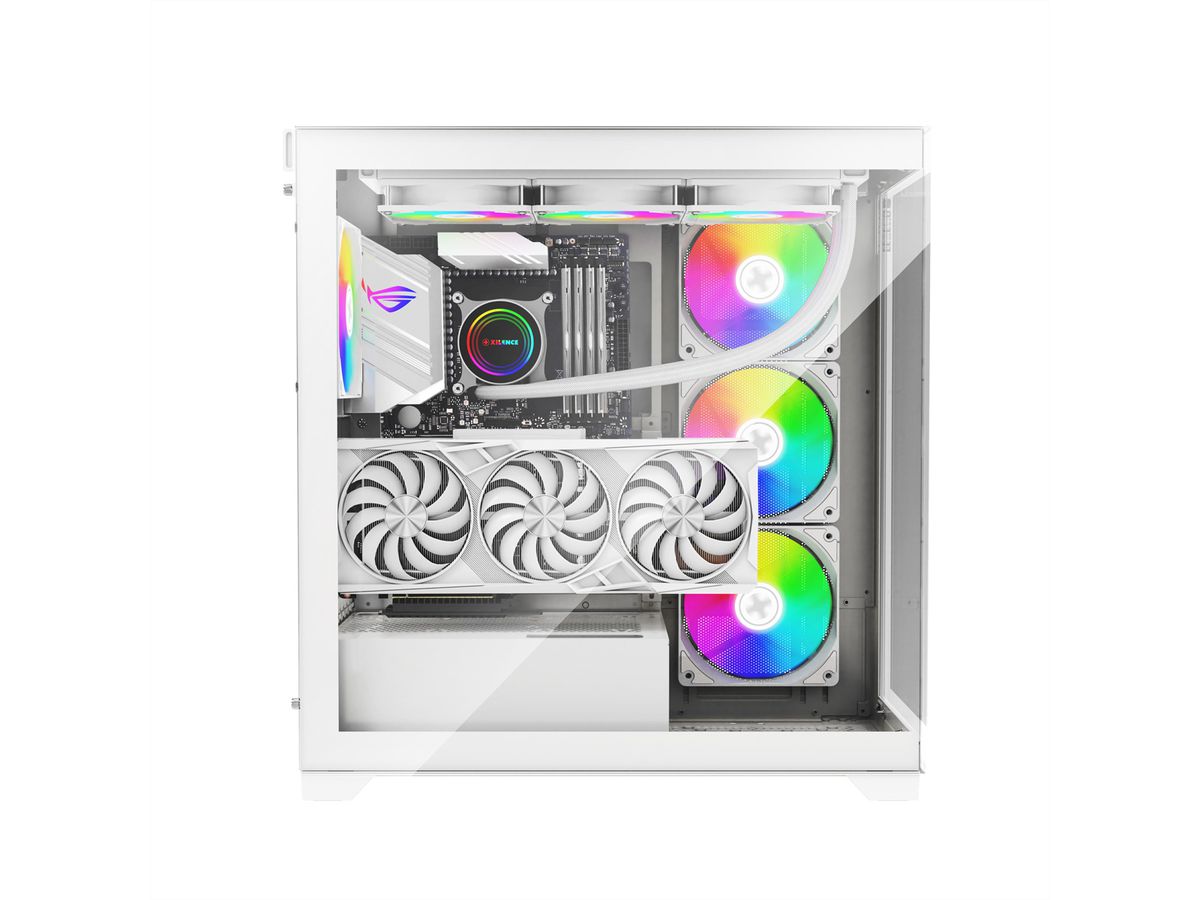 XILENCE Xilent Gleam X818.W.ARGB Gaming ATX PC blanc, Tour RGB ATX Midi