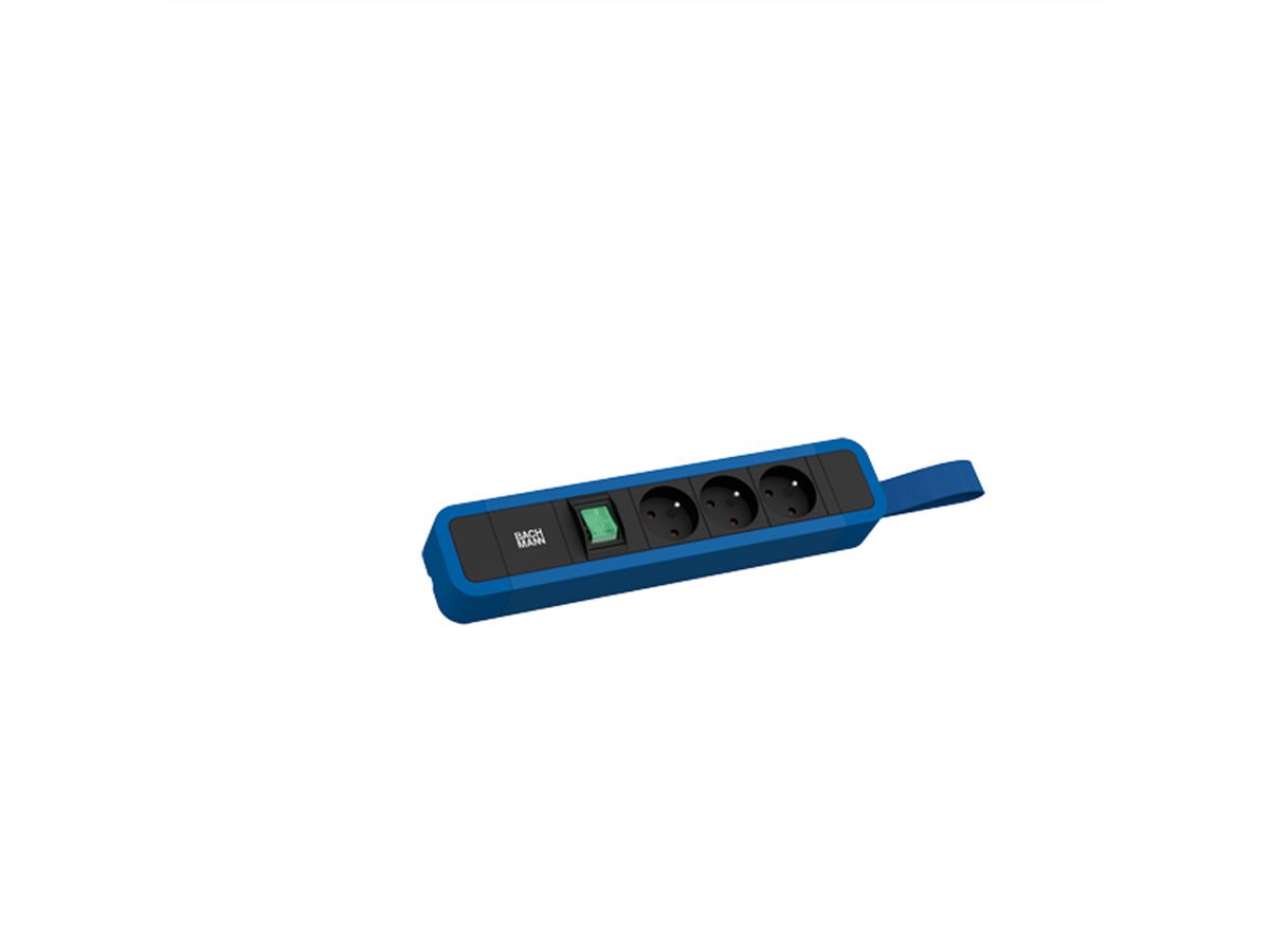BACHMANN PRIMO 2 3xUTE 1xinterrupteur avec boucle 2m CEE7/7 RAL5010