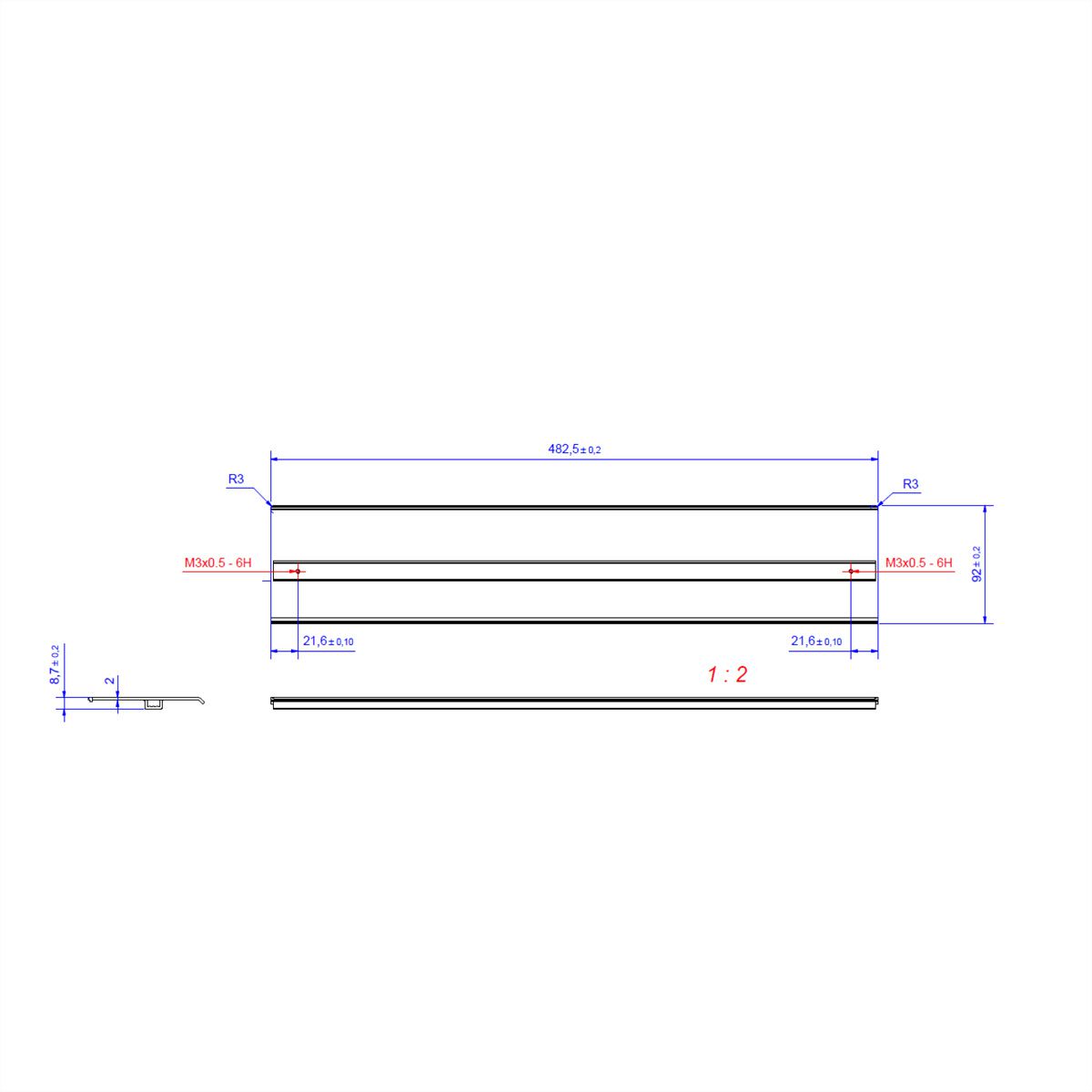 BACHMANN TOP FRAME couvercle 8x sablé et anodisé