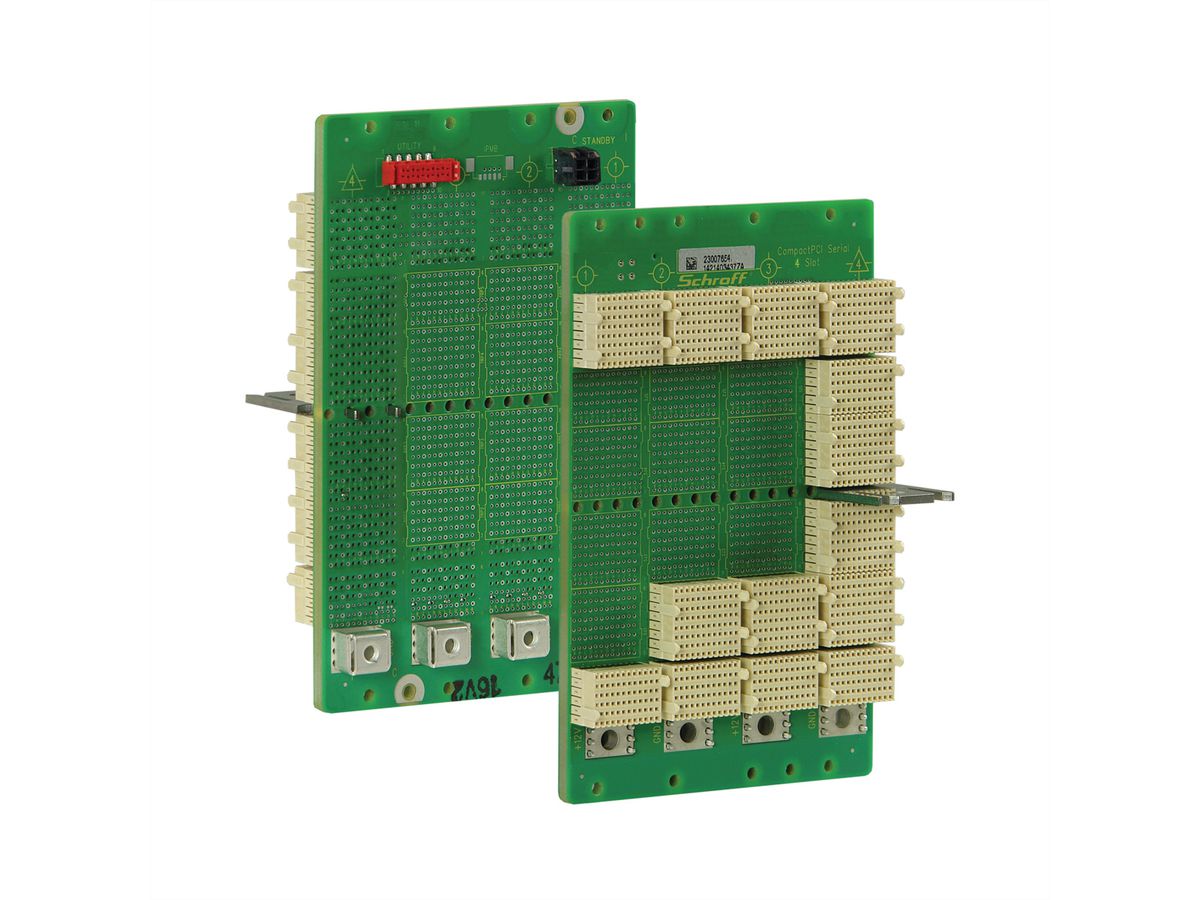 Carte-mère série CPCI SCHROFF, 3 U, 4 slots, System Slot Right, Full-Mesh, sans RIO