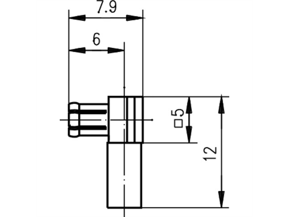 TELEGÄRTNER Connecteur MCX à angle droit pour RG-178B/U