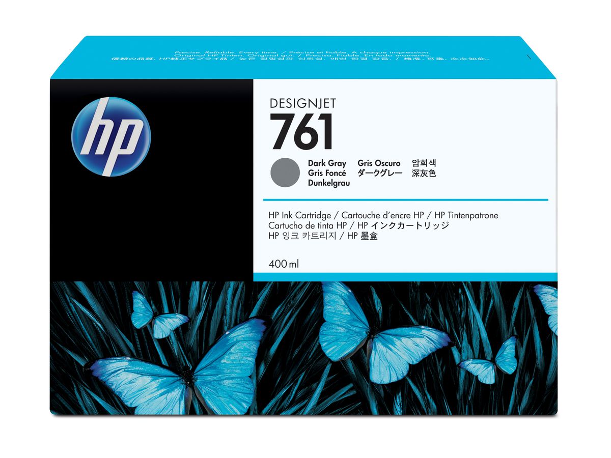 HP 761 cartouche d'encre DesignJet gris foncé, 400 ml