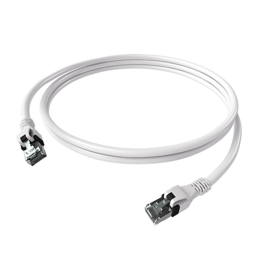 Cordon EasyLan DualBoot PushPull IP20, Cat.6A (Classe EA), S/FTP, blanc, 1 m