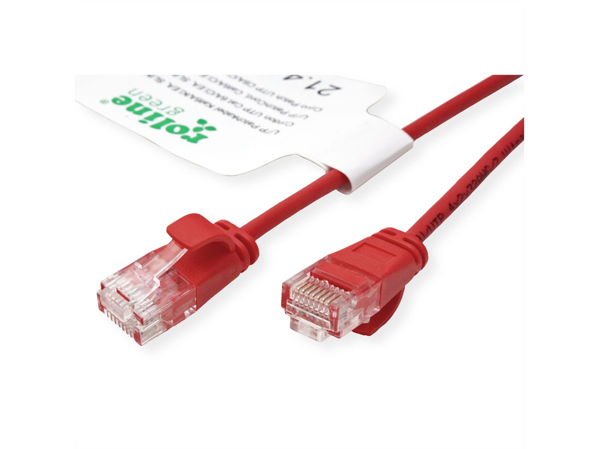 ROLINE GREEN Cordon Data Center UTP Cat.6A (Classe EA), LSOH, slim, rouge, 0,5 m