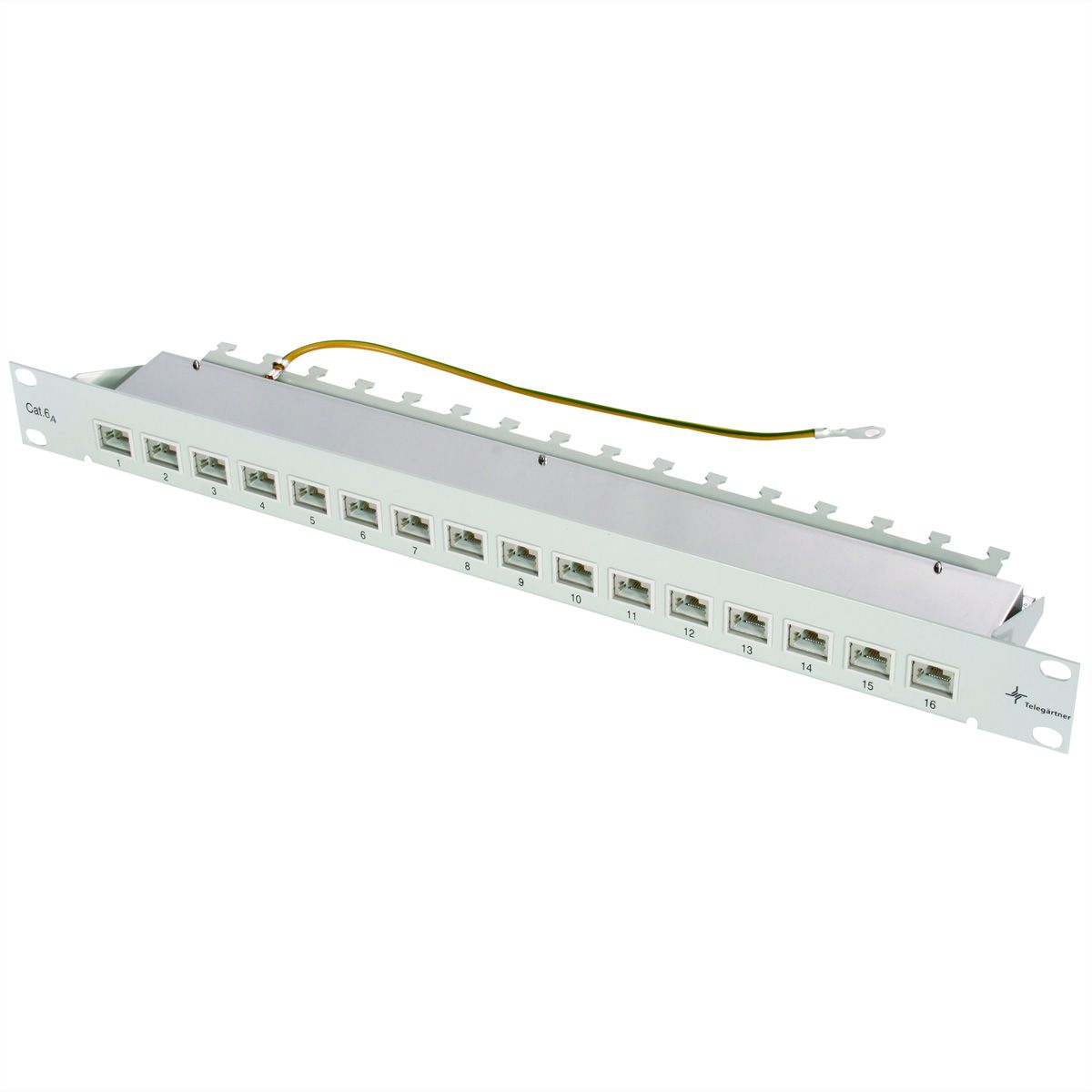 TELEGÄRTNER Panneau de brass. 19", modulaire 1 UH Cat.6A (Classe EA) (ISO/IEC), 16 ports