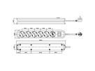 BACHMANN Prise multiple, 6x avec interrupteur, noir, 1,5 m