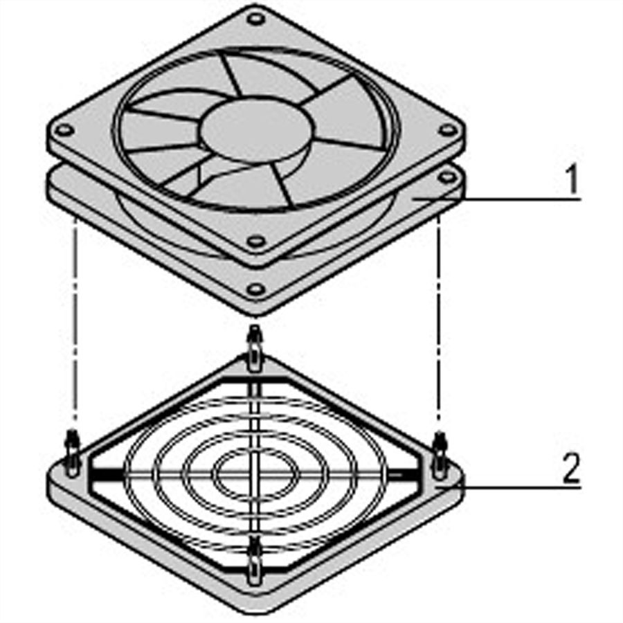 SCHROFF Ventilateur pour tôle support de ventilateur