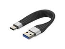 ROLINE Câble USB 3.2 Gen 2 en silicone, C-A, M/M, 10Gbit/s, Emark, noir, 11 cm