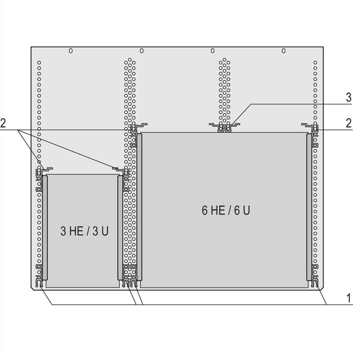 SCHROFF MultipacPRO, kit de montage sur platine européenne pour connecteur EN 60603, 2 U