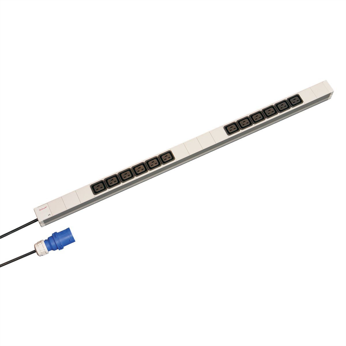 Bâti de prises SCHROFF, IEC C19, 16 A, fiche IEC 60309, 12x IEC C19