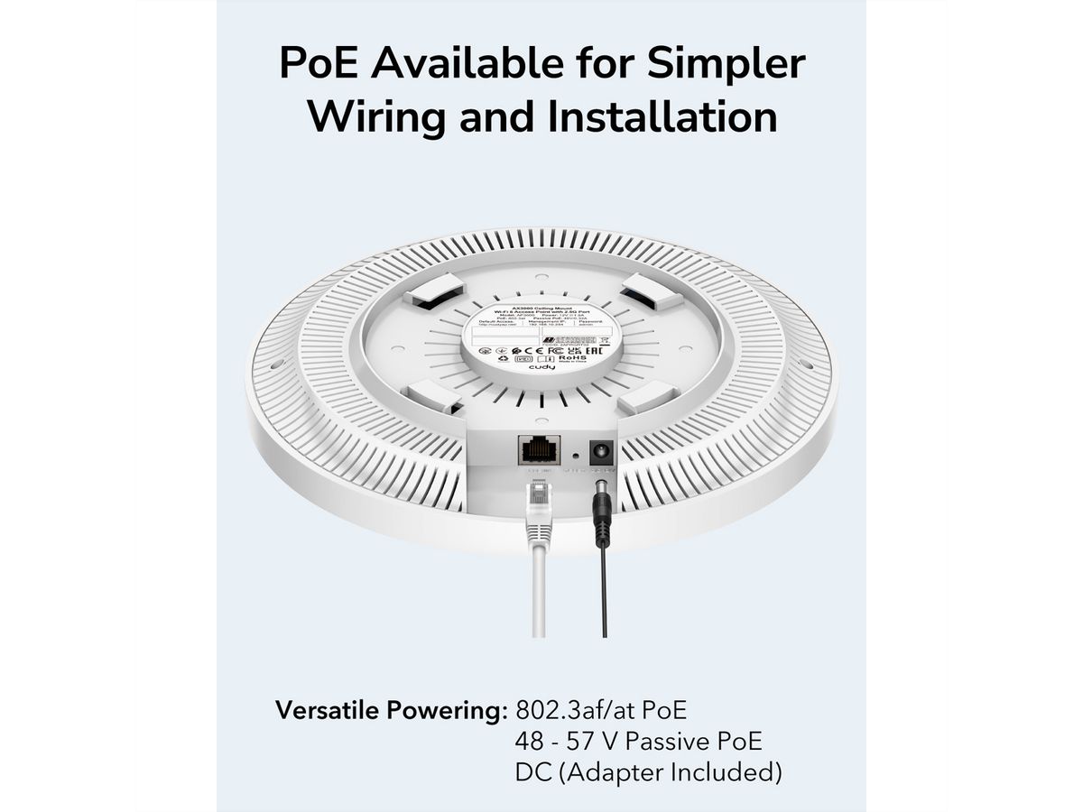 CUDY AP3000 AX3000 Point d'accès WiFi 6, 2,5G