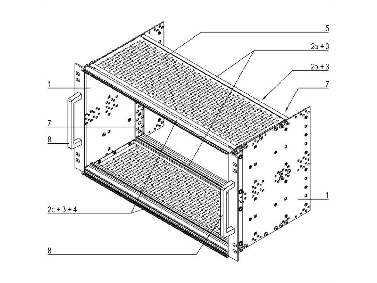 SCHROFF EuropacPRO 19" Subrack Kit pour chemin de fer, blindé, EN 50155, CompactPCI, 6 U, 84 HP, 235 mm