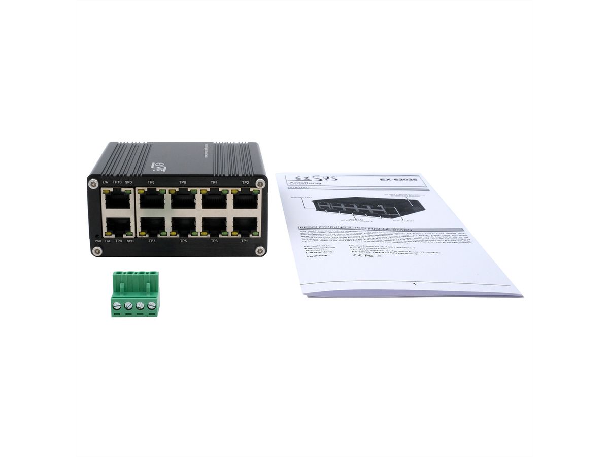 EXSYS EX-62025 Switch Ethernet industriel à 10 ports