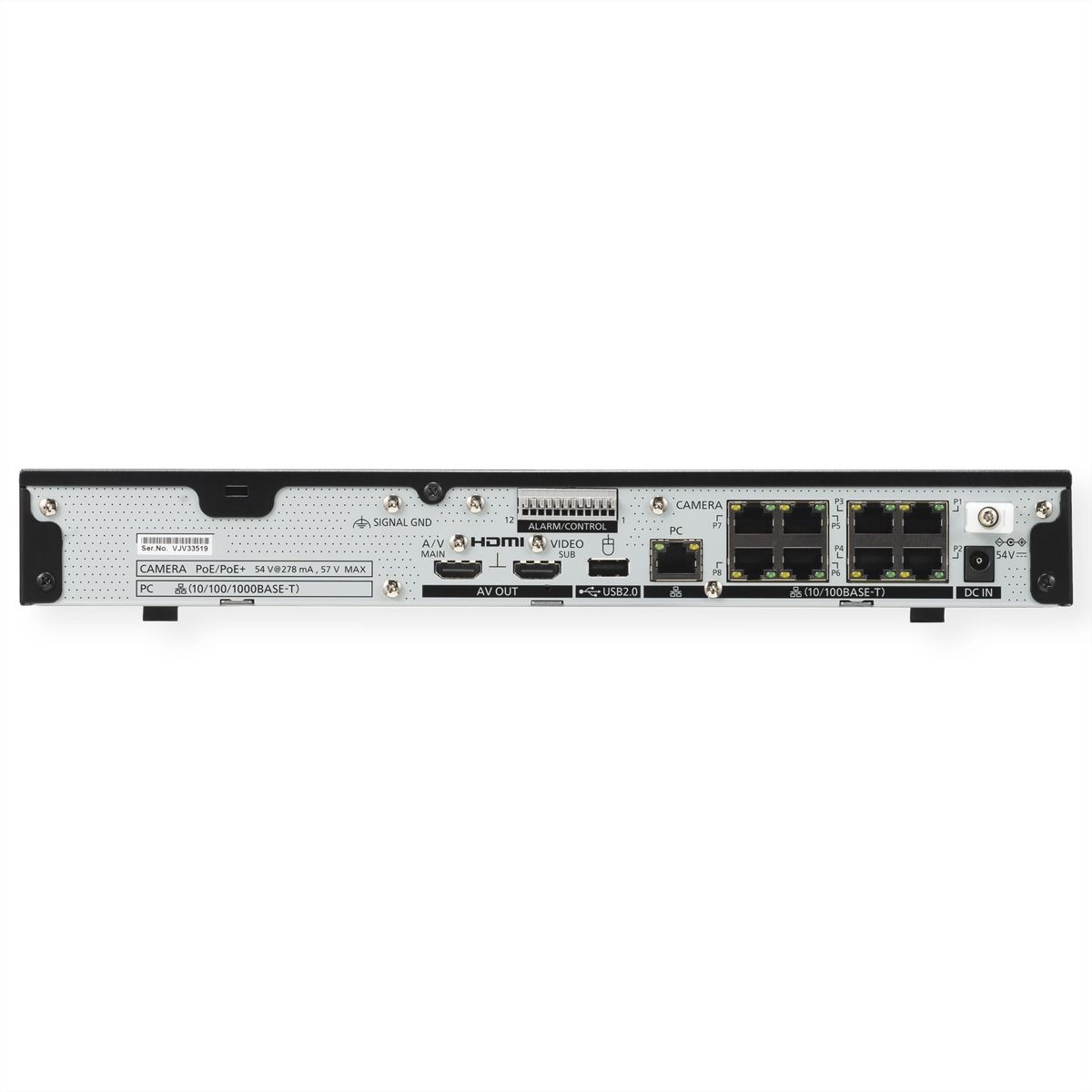 i-PRO WJ-NU201KG NVR Enregistreur vidéo en réseau, 8-CH, 8x PoE