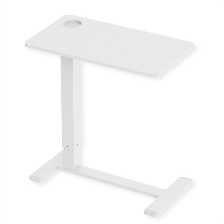 ROLINE Table d'appoint à vérin à gaz, réglable en hauteur, blanc