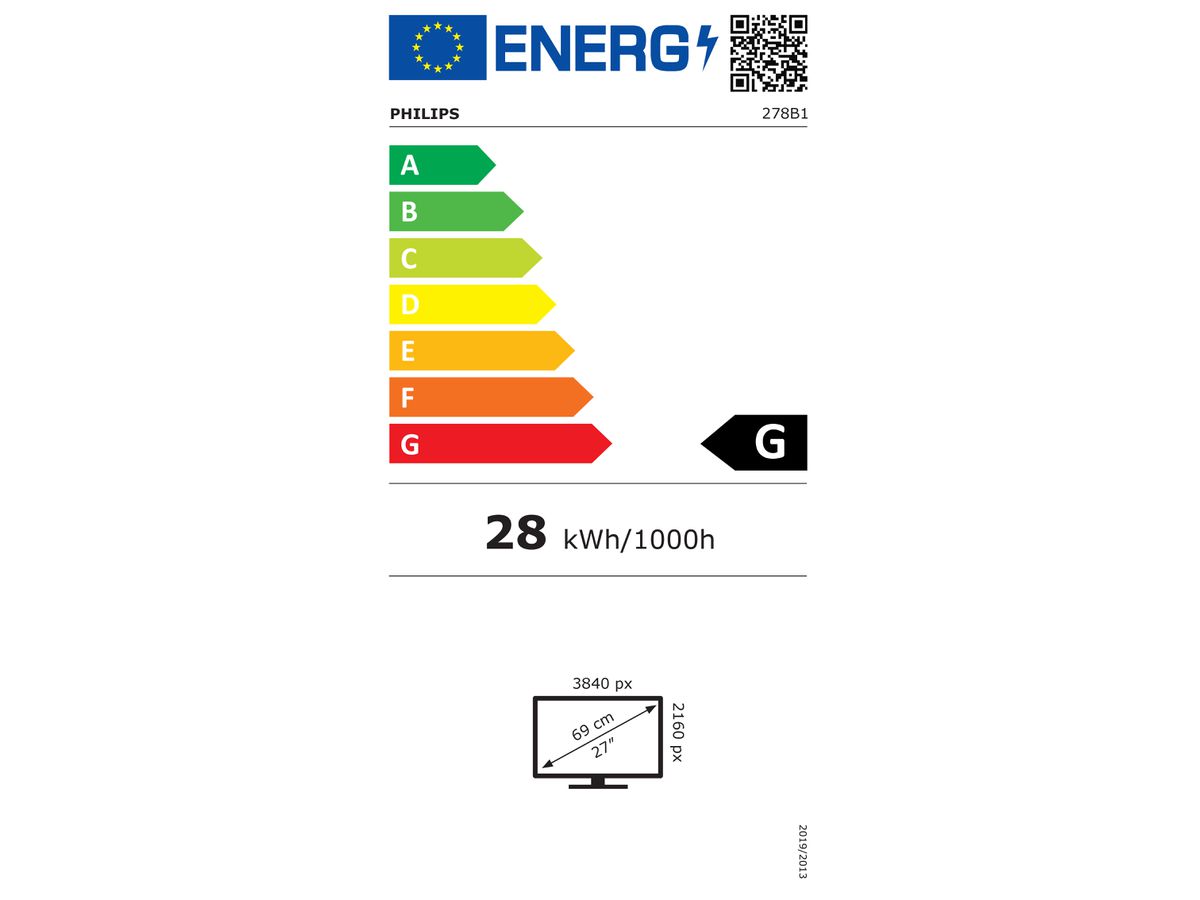 Philips B Line 278B1/00 LED display 68,6 cm (27") 3840 x 2160 pixels 4K Ultra HD Noir