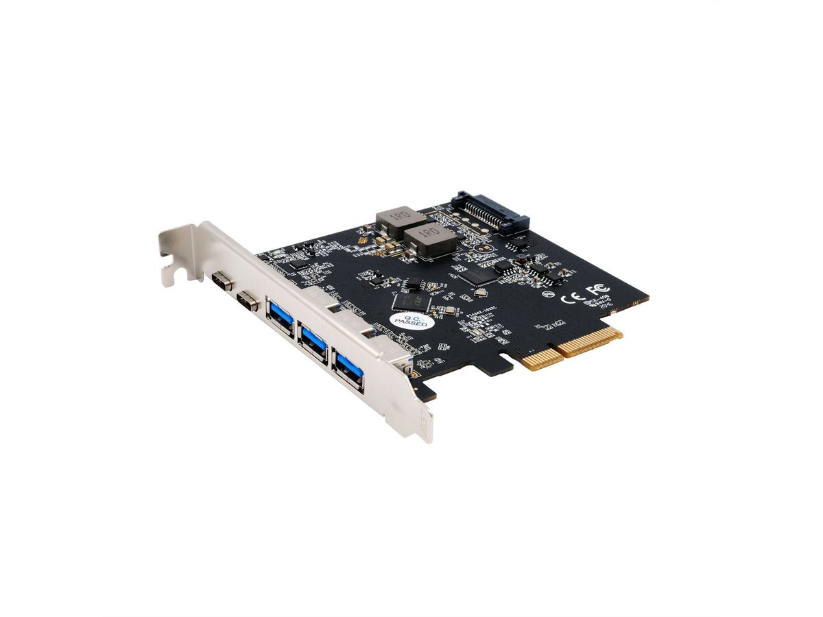 EXSYS EX-12006 Carte USB 3.2 Gen2 PCIe, 2 ports type C et 3 ports type A