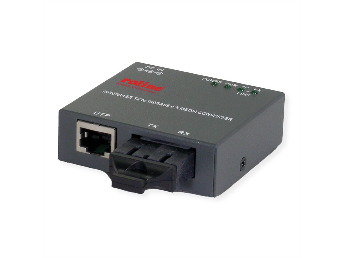 ROLINE Convertisseur Fast Ethernet compact, 10/100Base-TX  100Base-FX (SC)