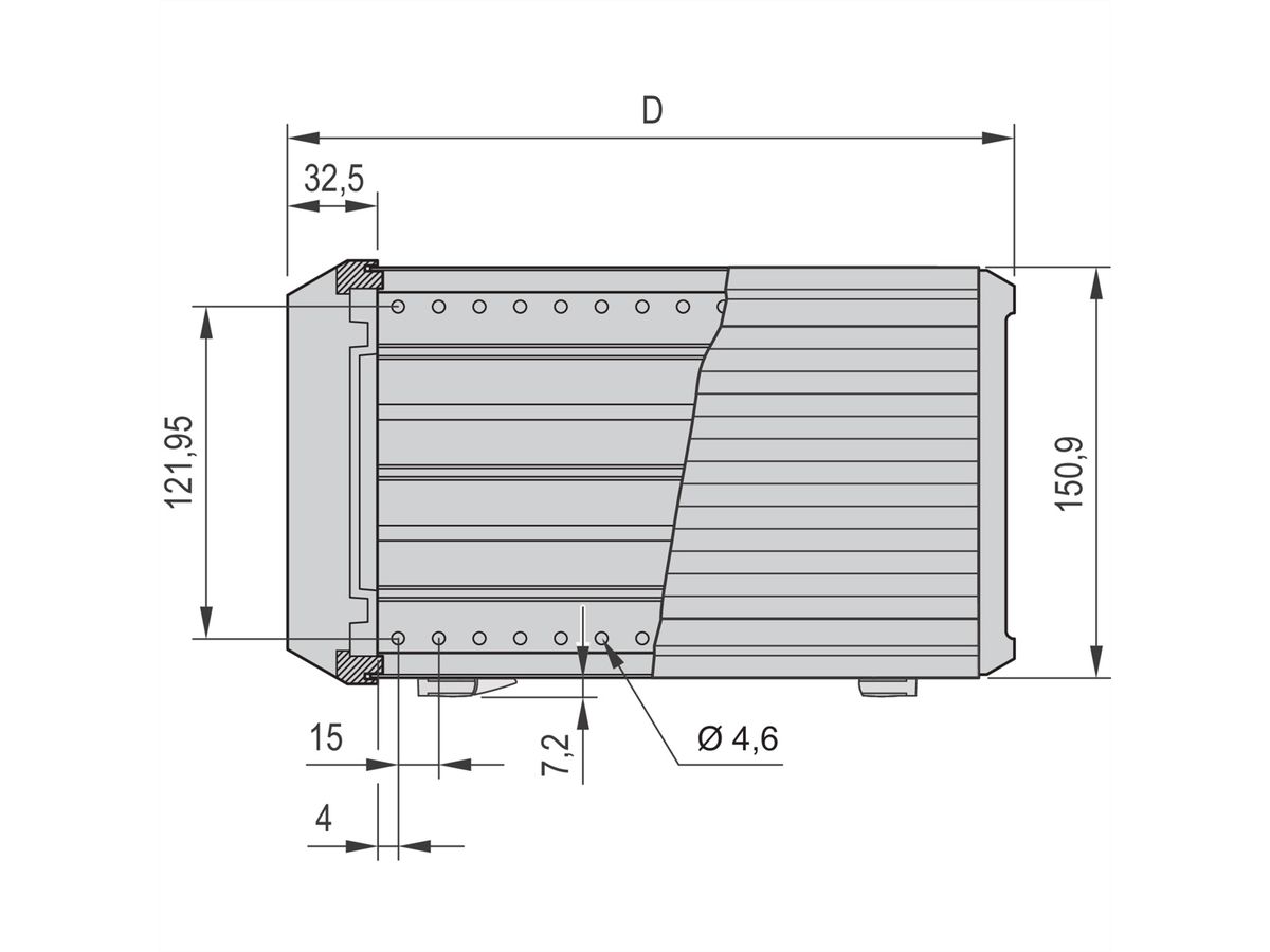 Mallette de bureau complète PropacPRO SCHROFF, blindée, 3 U, 42 HP, 266 mm
