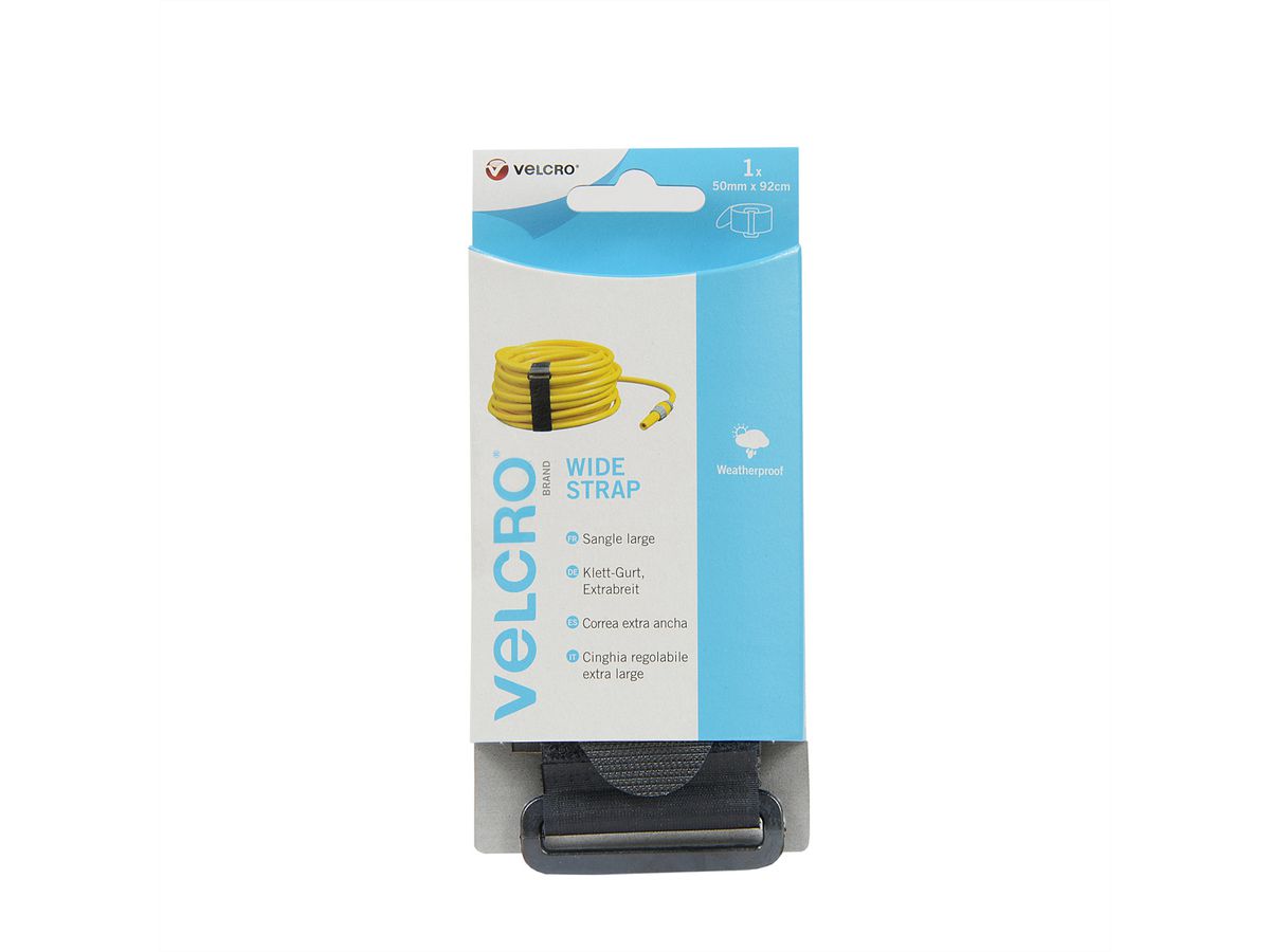 VELCRO® Sangle extra large 50mmx92cm,noir, sangle crochets & velours ajustable